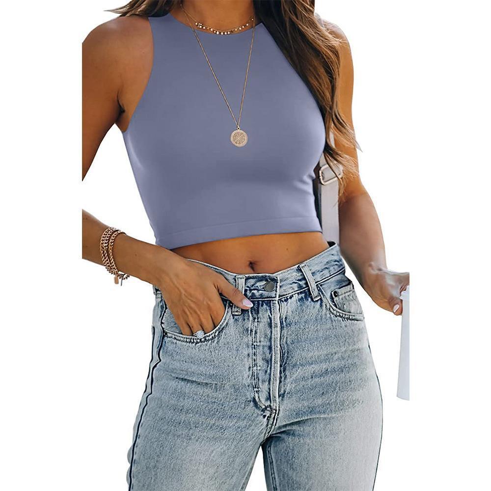 Women's Sleeveless Racer Tank – Crew Neck Essential Tank
