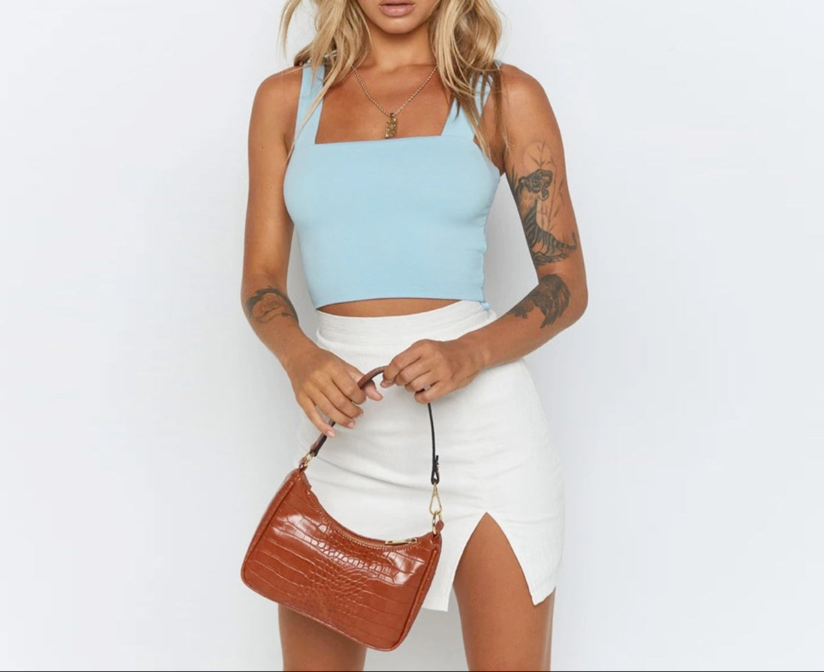 Summer Chic Ribbed Crop Tank – Women’s Sleeveless Streetwear Top