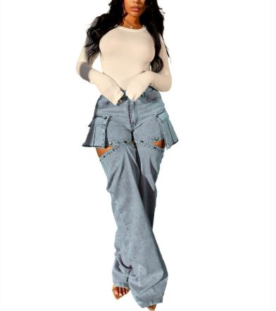Women's 2-in-1 Stretch Denim Shorts/Pants - Detachable