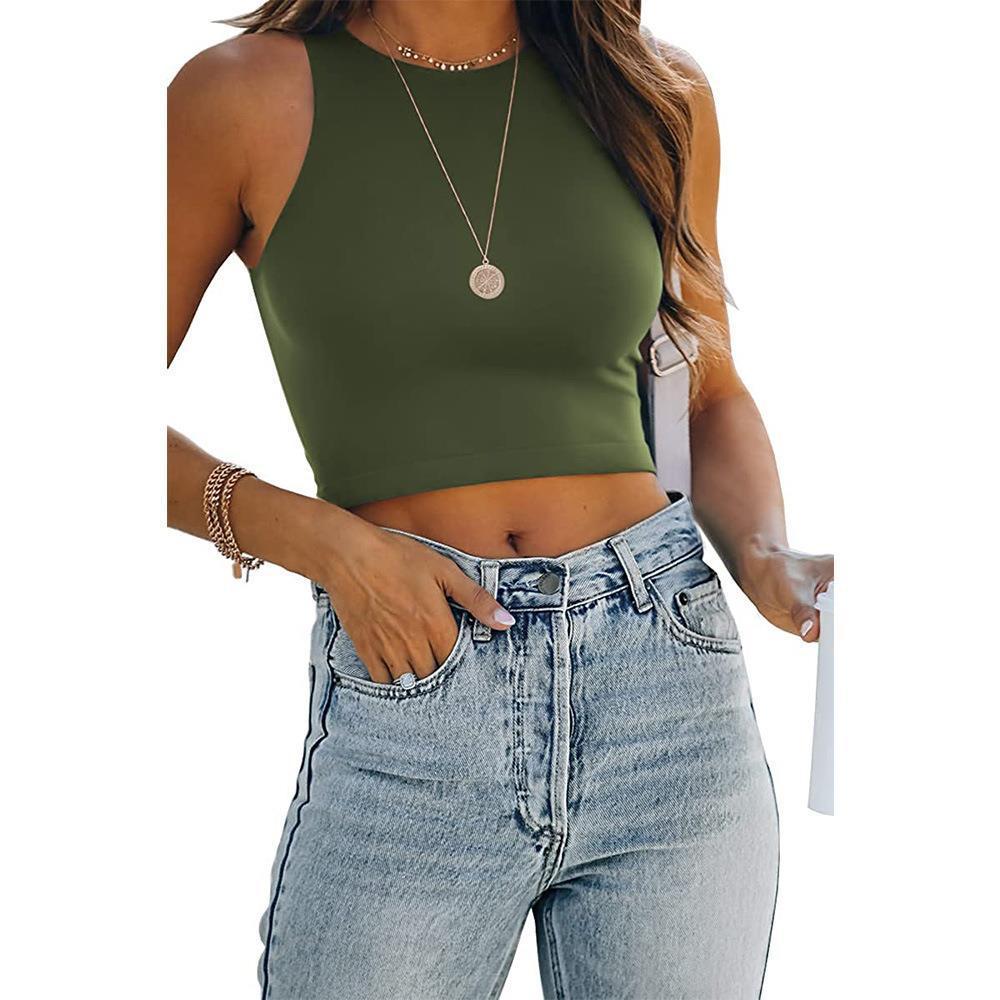 Women's Sleeveless Racer Tank – Crew Neck Essential Tank