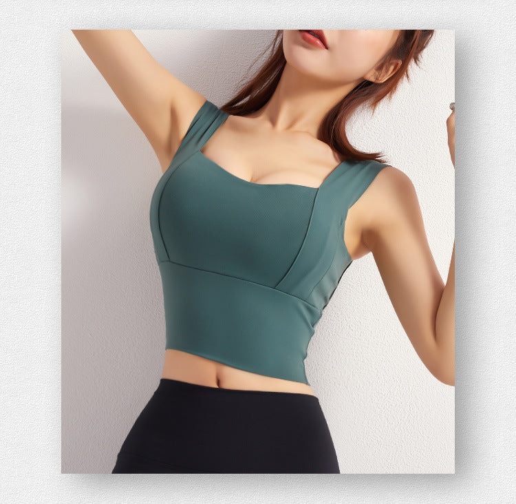 Yoga Crop Top for Women – Push-Up Sports Bra, Athletic Gym Vest