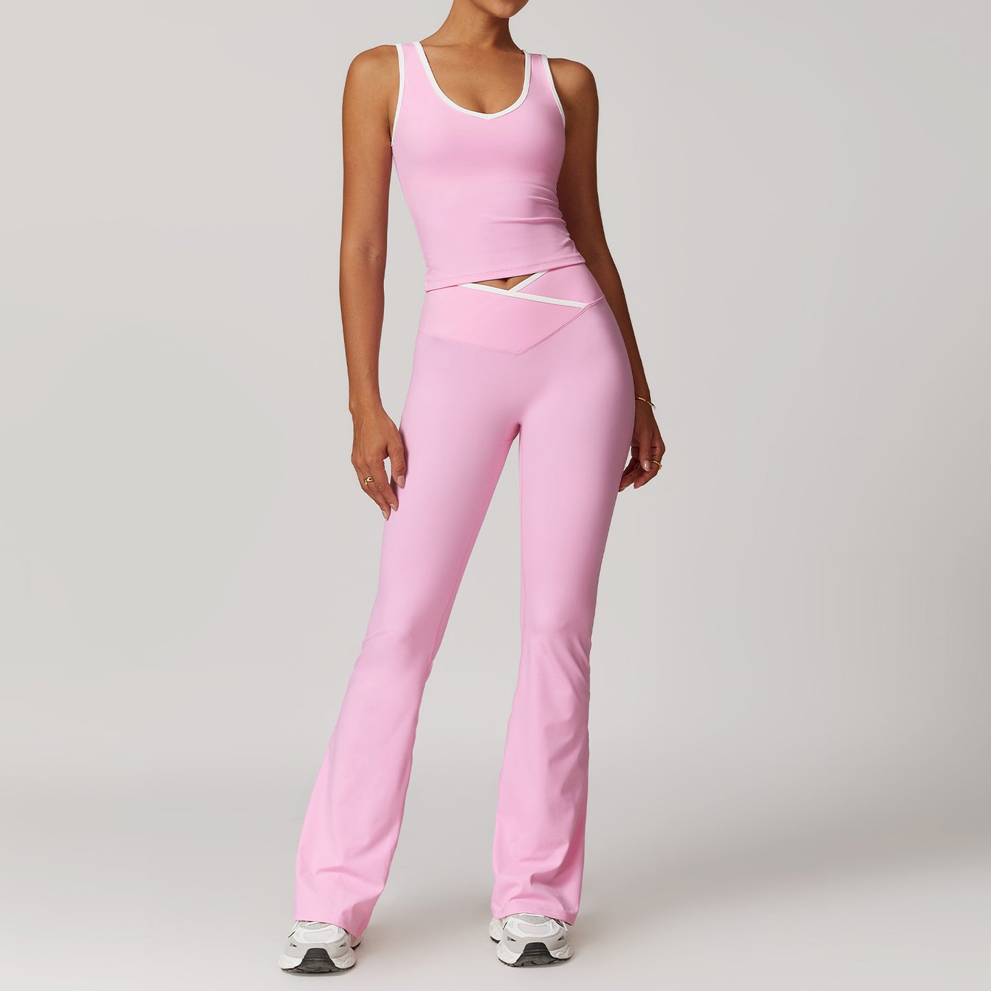 Women’s Cross High-Top Sports Suit – 2-Piece Yoga & Fitness Set