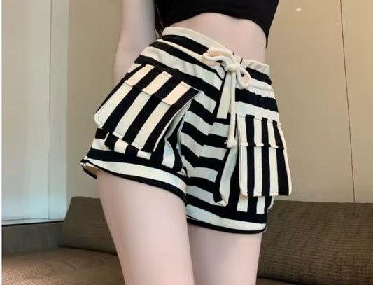 Striped Casual Cargo Shorts