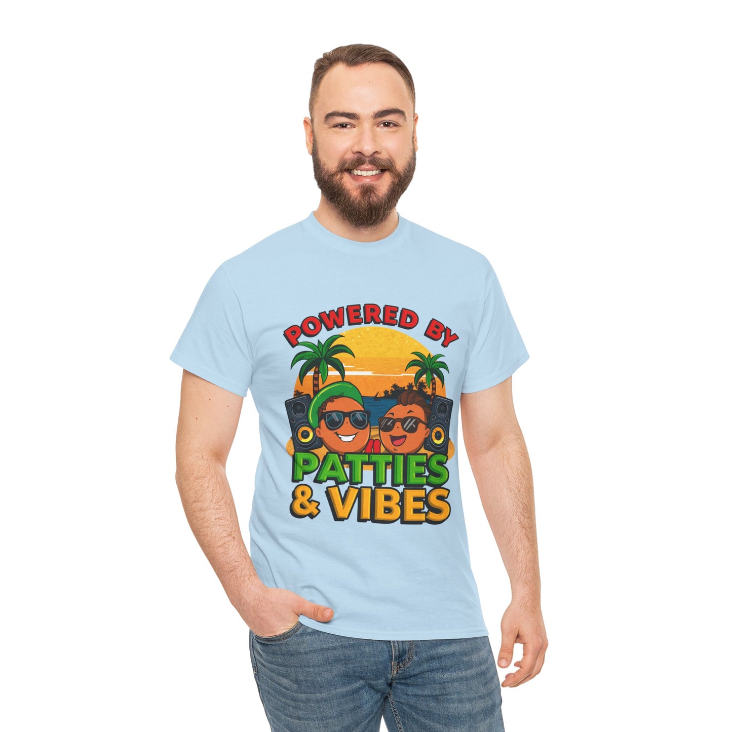 Patties and Vibes T-Shirt — Casual Jamaican Phrase Tee