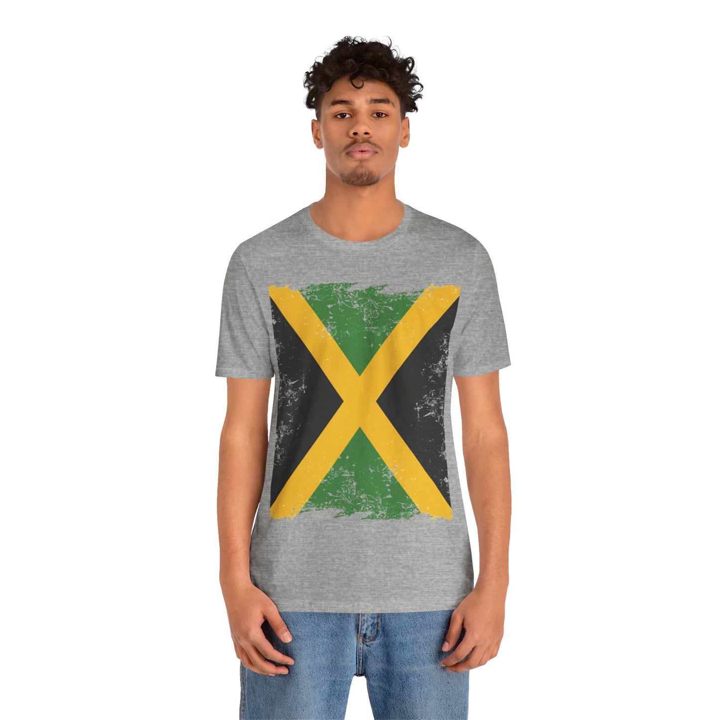 Jamaican Flag Short Sleeve Tee, Unisex Graphic Tee, Casual Wear, Festival Shirt, Gift for Music Lovers, Summer Vibes