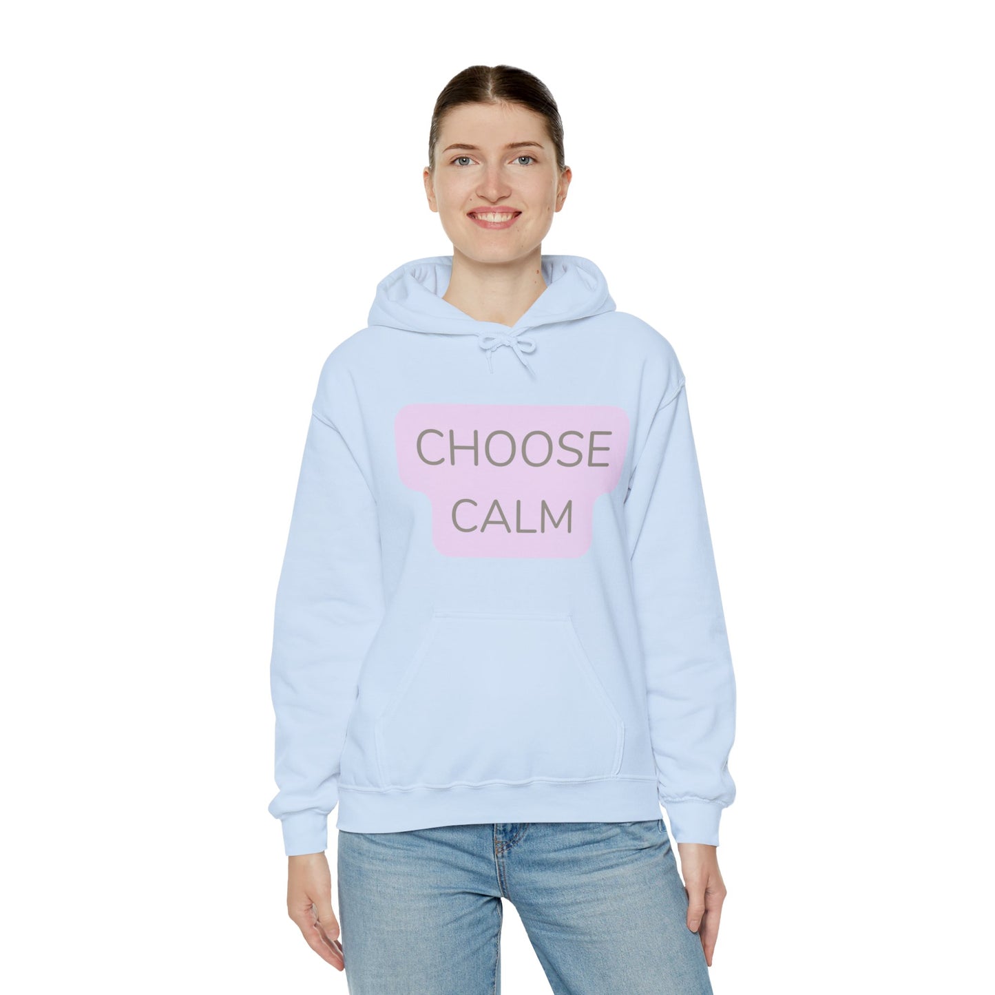 Hoodie Unisex Heavy Blend — "Choose Calm" Pastel Minimalist Relaxation Pullover