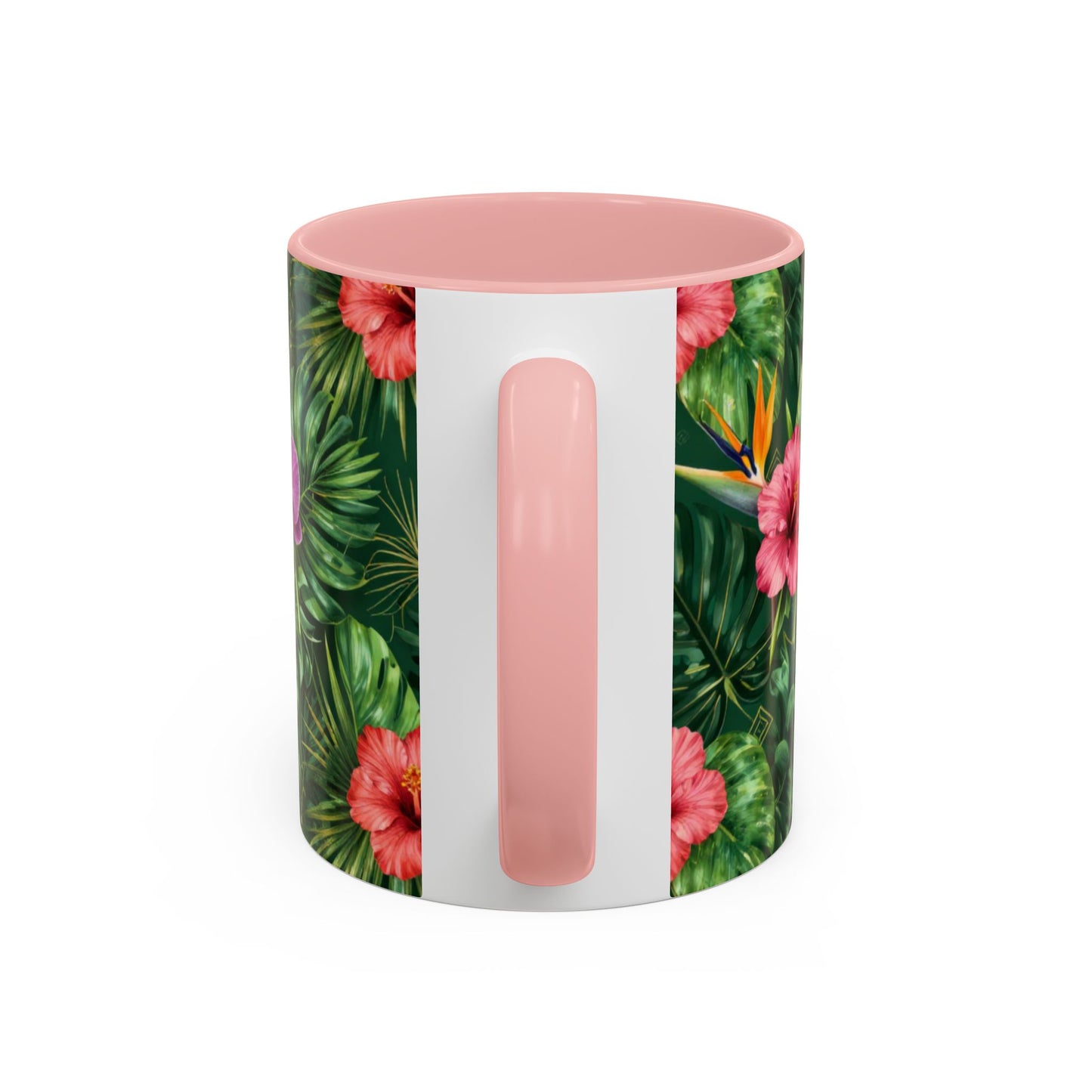 Tropical Floral Coffee Mug — Orchid & Hibiscus Accent 11/15oz