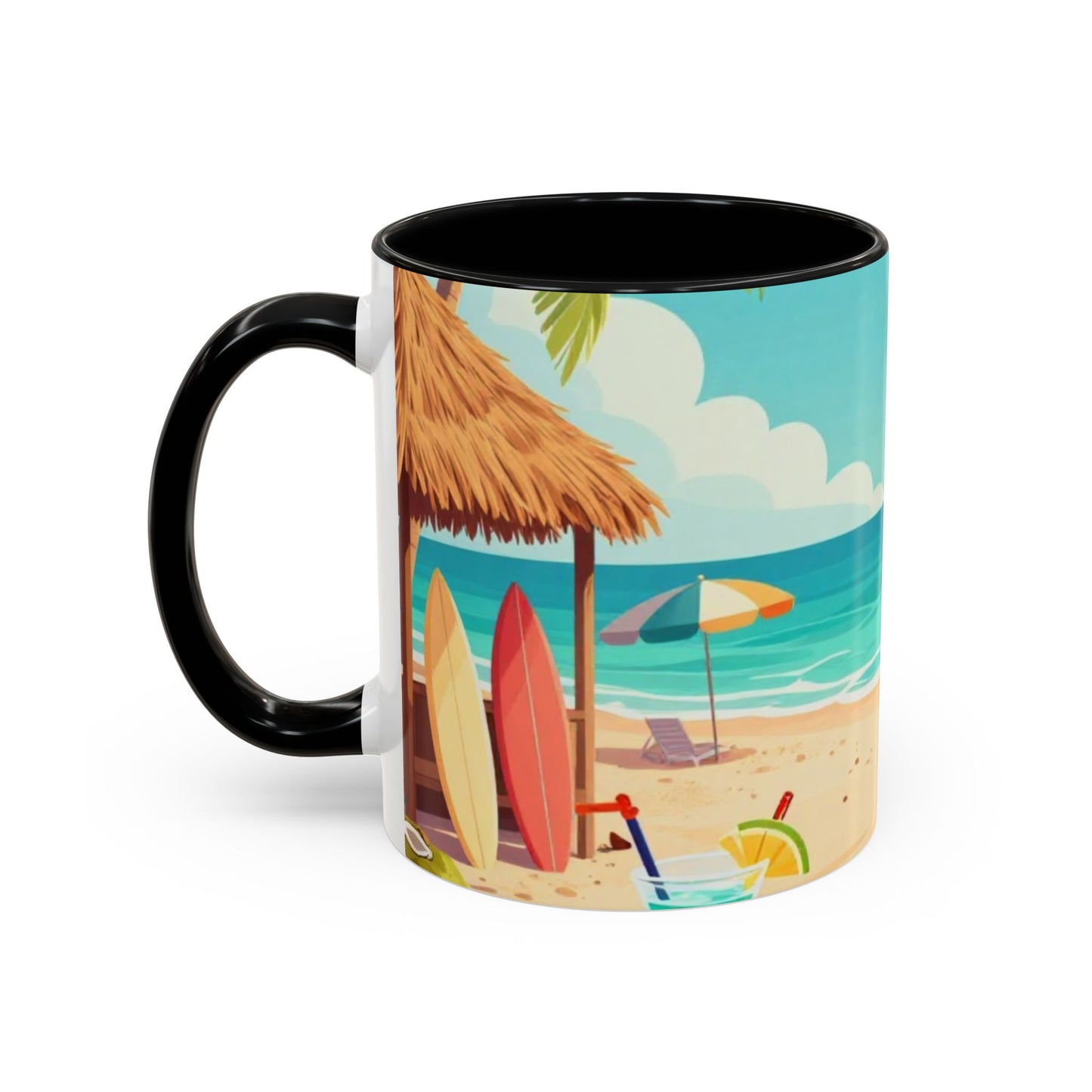 Beach Sunrise Coffee Mug — Tropical Ocean Scene Accent Mug (11/15oz)