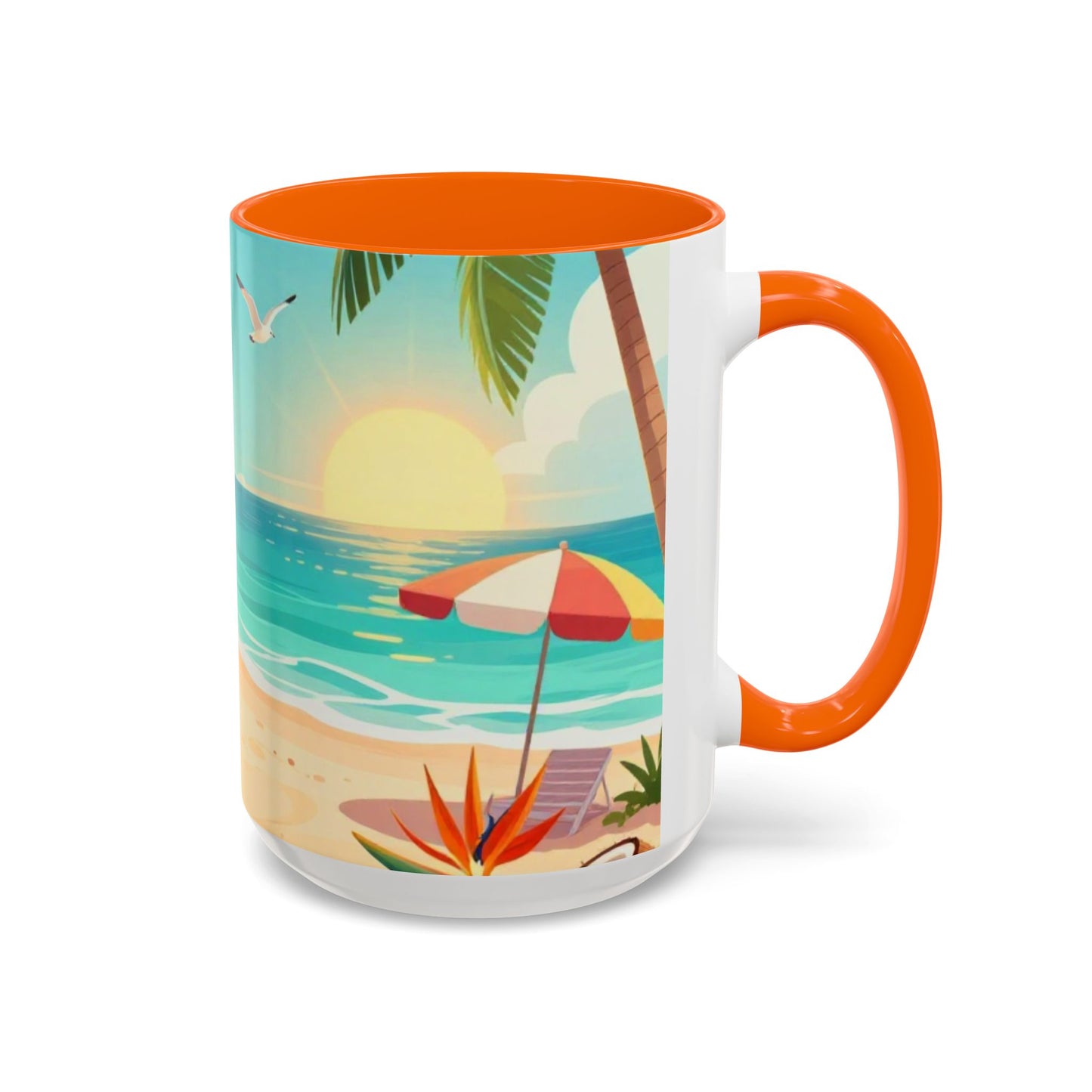 Beach Sunrise Coffee Mug — Tropical Ocean Scene Accent Mug (11/15oz)