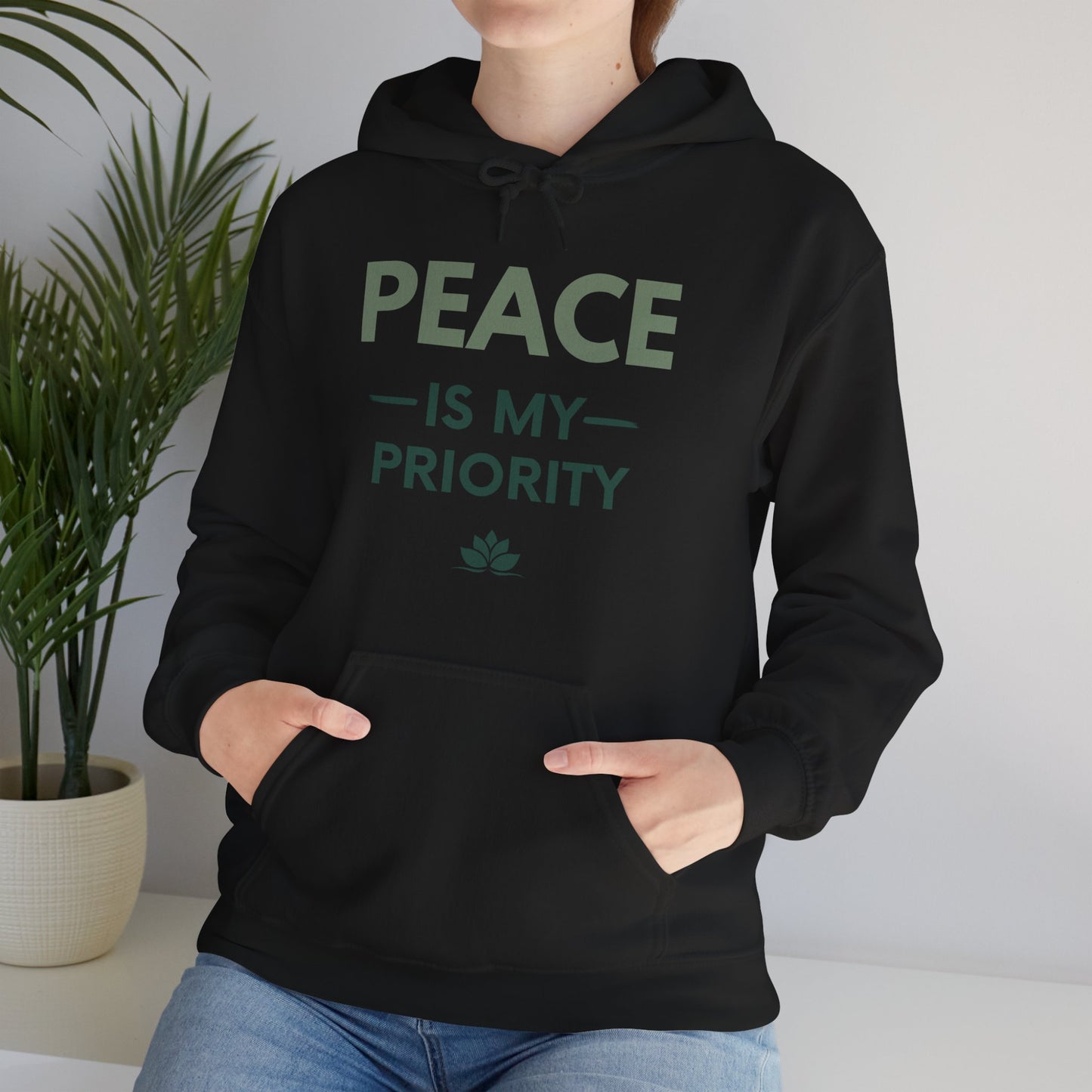 Peace Is My Priority Unisex Heavy Blend Hoodie — Mindful Comfort Sweatshirt