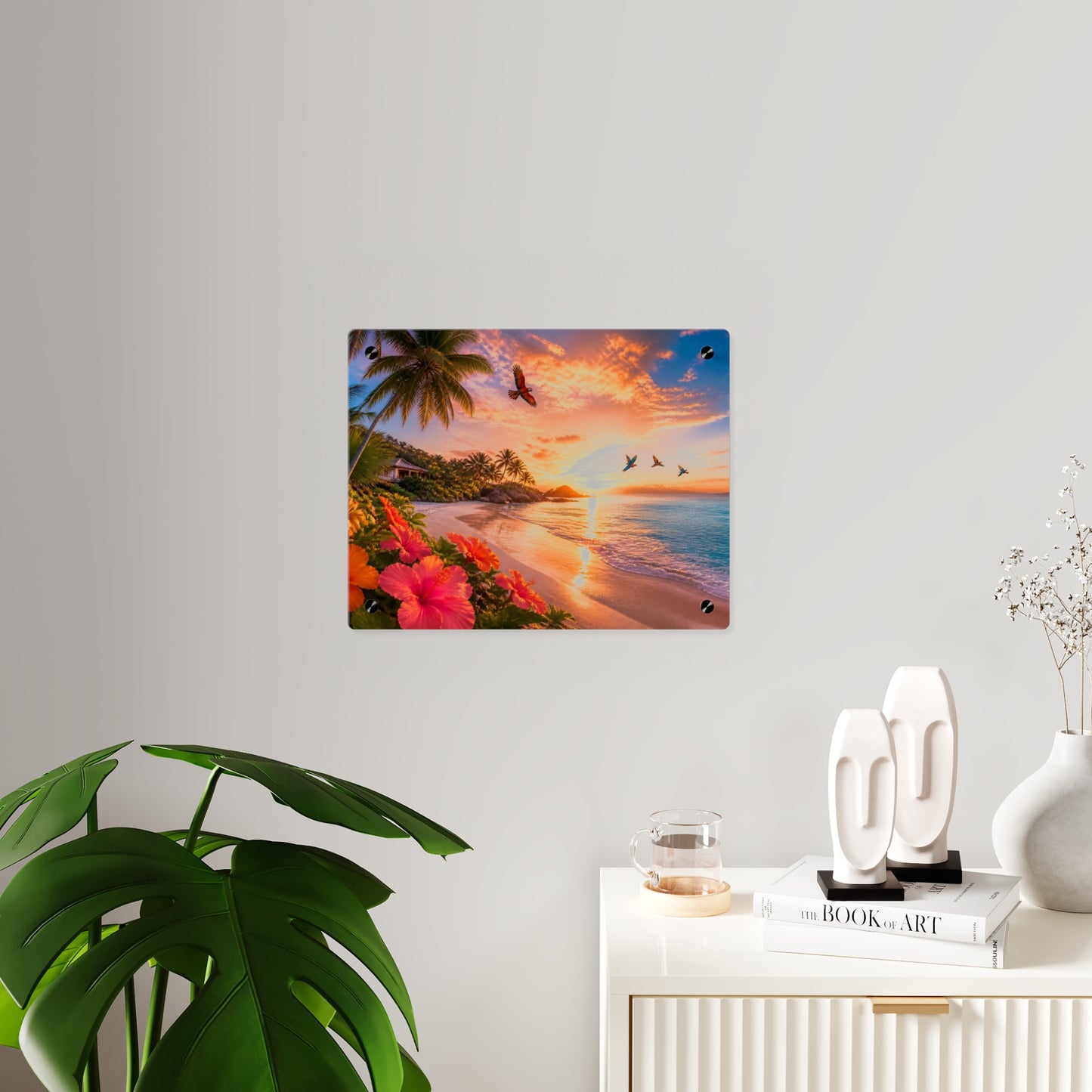 Tropical Beach Sunset Acrylic Wall Art Panel