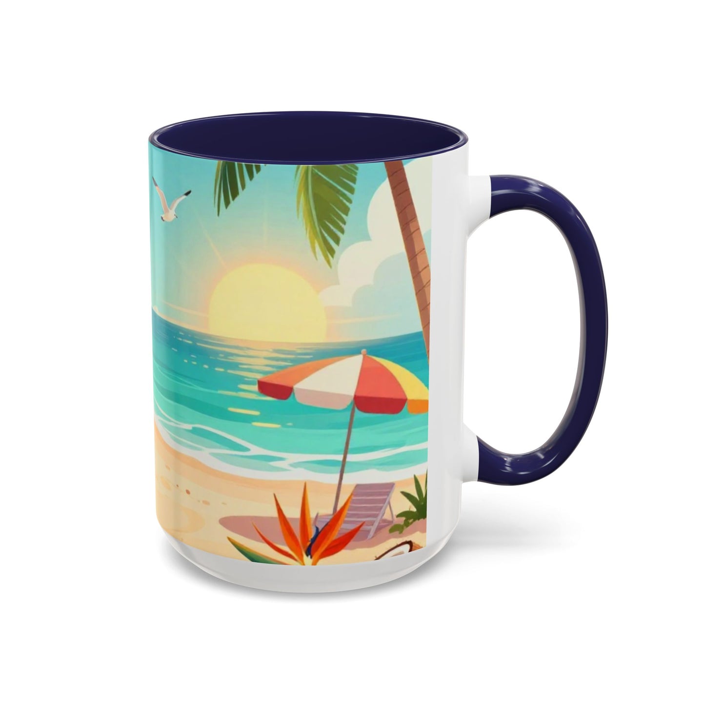 Beach Sunrise Coffee Mug — Tropical Ocean Scene Accent Mug (11/15oz)