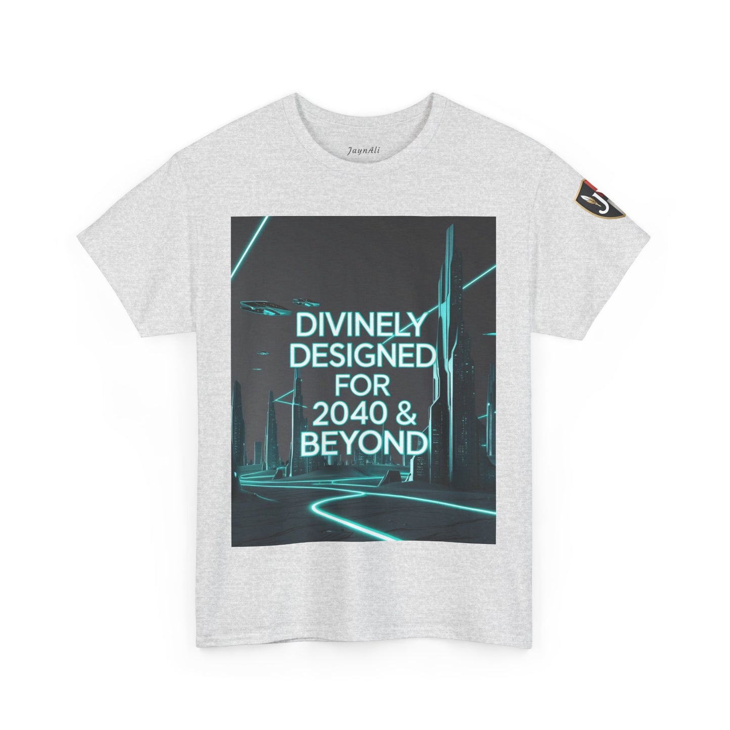 Futuristic Urban Tee for Tech Lovers - Unisex Heavy Cotton