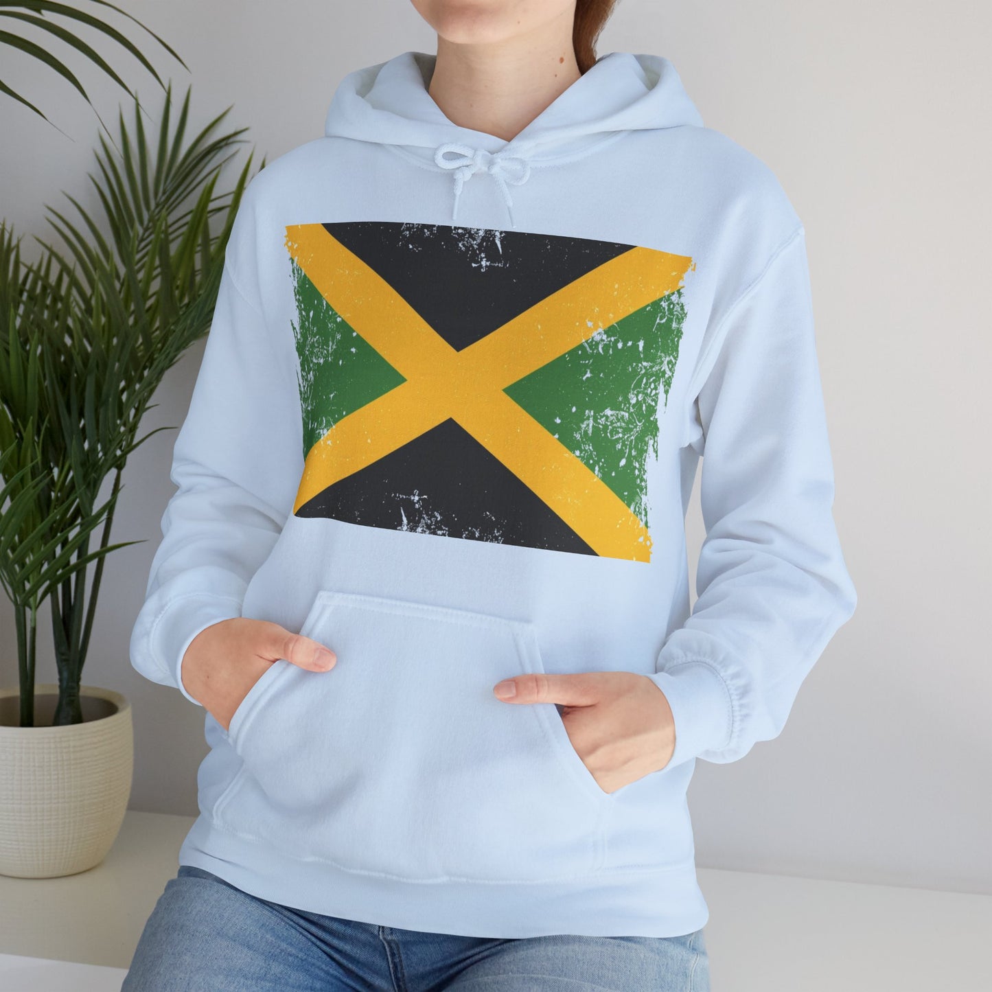 Jamaican Flag Hoodie, Unisex Heavy Blend Hooded Sweatshirt, Cool Casual Wear, Perfect for Festivals, Celebration Apparel, Gift for him/her