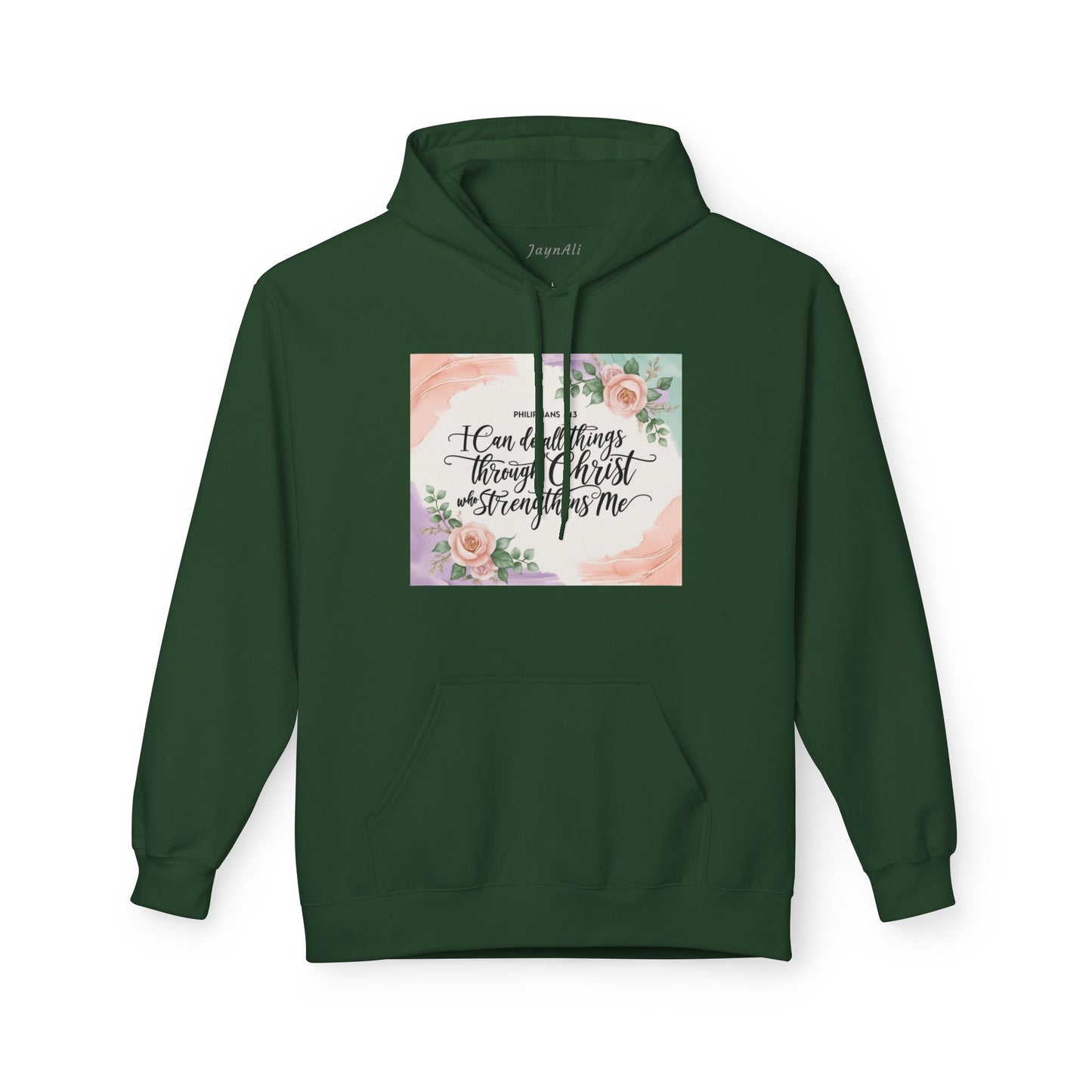 Inspirational Floral Fleece Hoodie – Cozy Motivational Gift