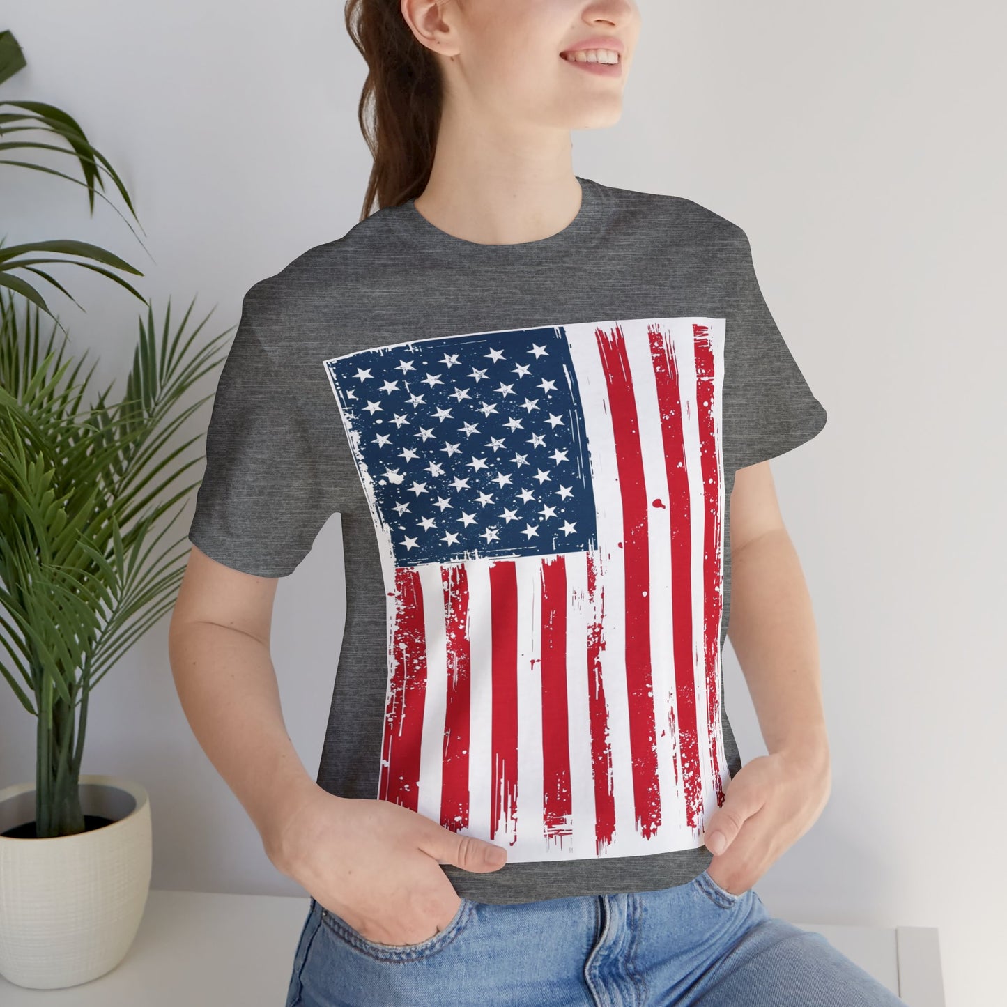 Camiseta Unisex Patriótica - Camisa de Bandera Americana Estilo Grunge, Ropa del Día de la Independencia, Celebración del 4 de Julio, Ropa Casual de Verano, Regalo para [...]