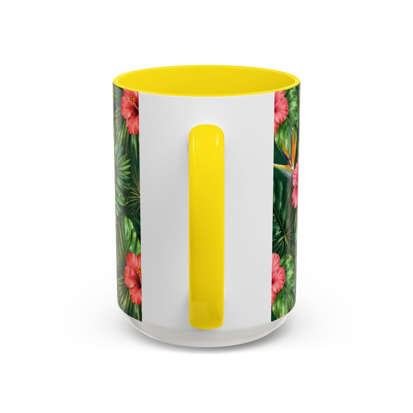 Tropical Floral Coffee Mug — Orchid & Hibiscus Accent 11/15oz