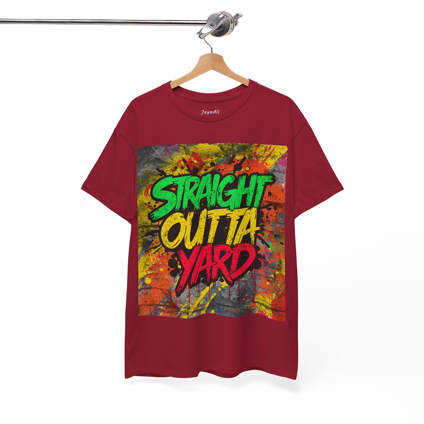 Straight Outta Yard T-Shirt — Casual Jamaican Phrase Tee