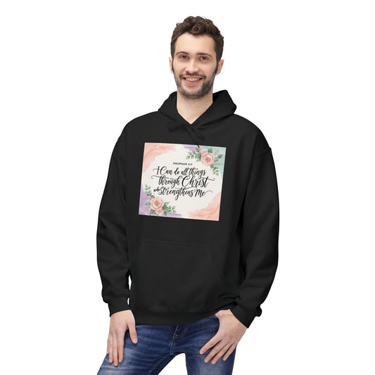 Inspirational Floral Fleece Hoodie – Cozy Motivational Gift