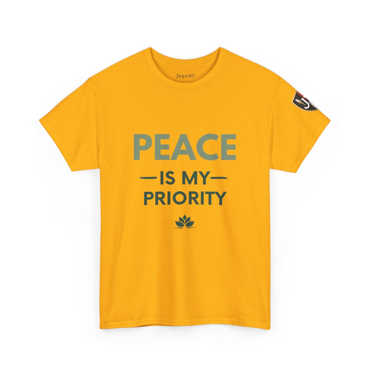 Peace is My Priority Unisex Heavy Cotton Tee, Relaxed Fit T-Shirt, Mindfulness Shirt, Gift for Meditation Lovers