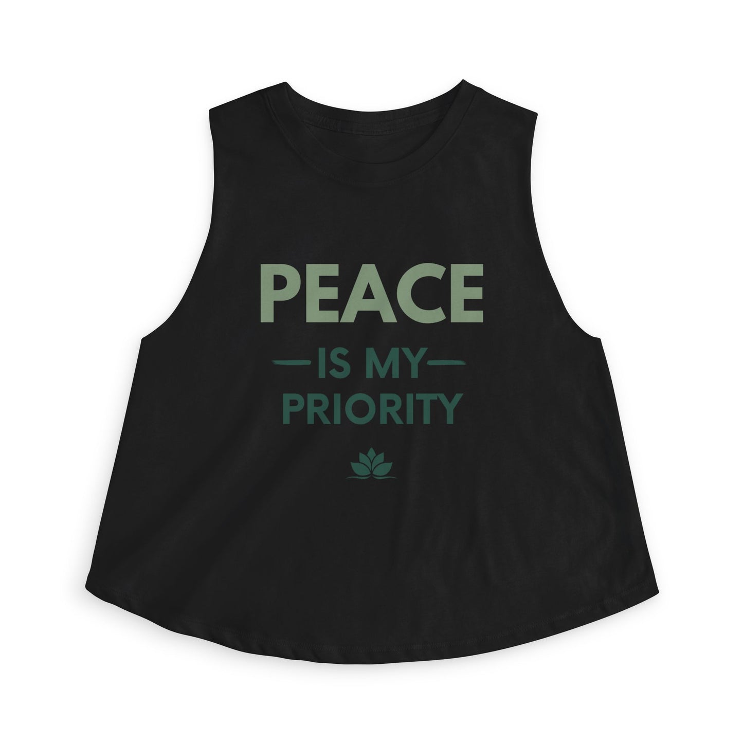 Peace Is My Priority Crop Top — Women's Relaxed Yoga Tank