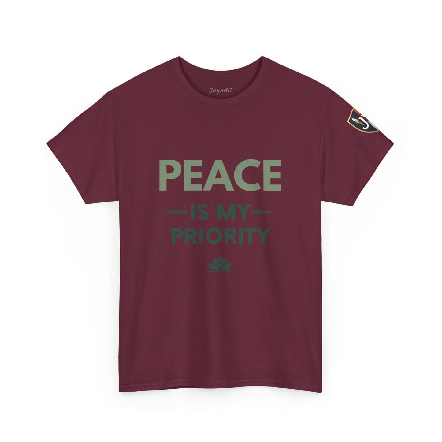 Peace is My Priority Unisex Heavy Cotton Tee, Relaxed Fit T-Shirt, Mindfulness Shirt, Gift for Meditation Lovers
