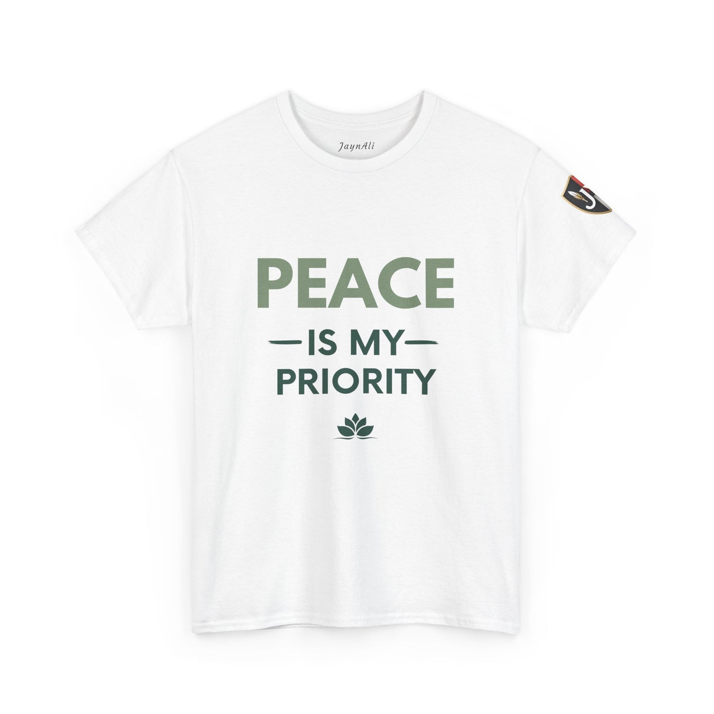 Peace is My Priority Unisex Heavy Cotton Tee, Relaxed Fit T-Shirt, Mindfulness Shirt, Gift for Meditation Lovers