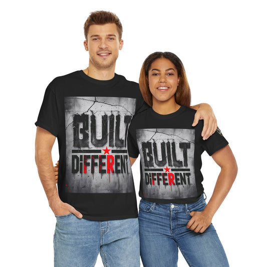 Graphic Tee - Built Different, Motivational Shirt for Him or Her