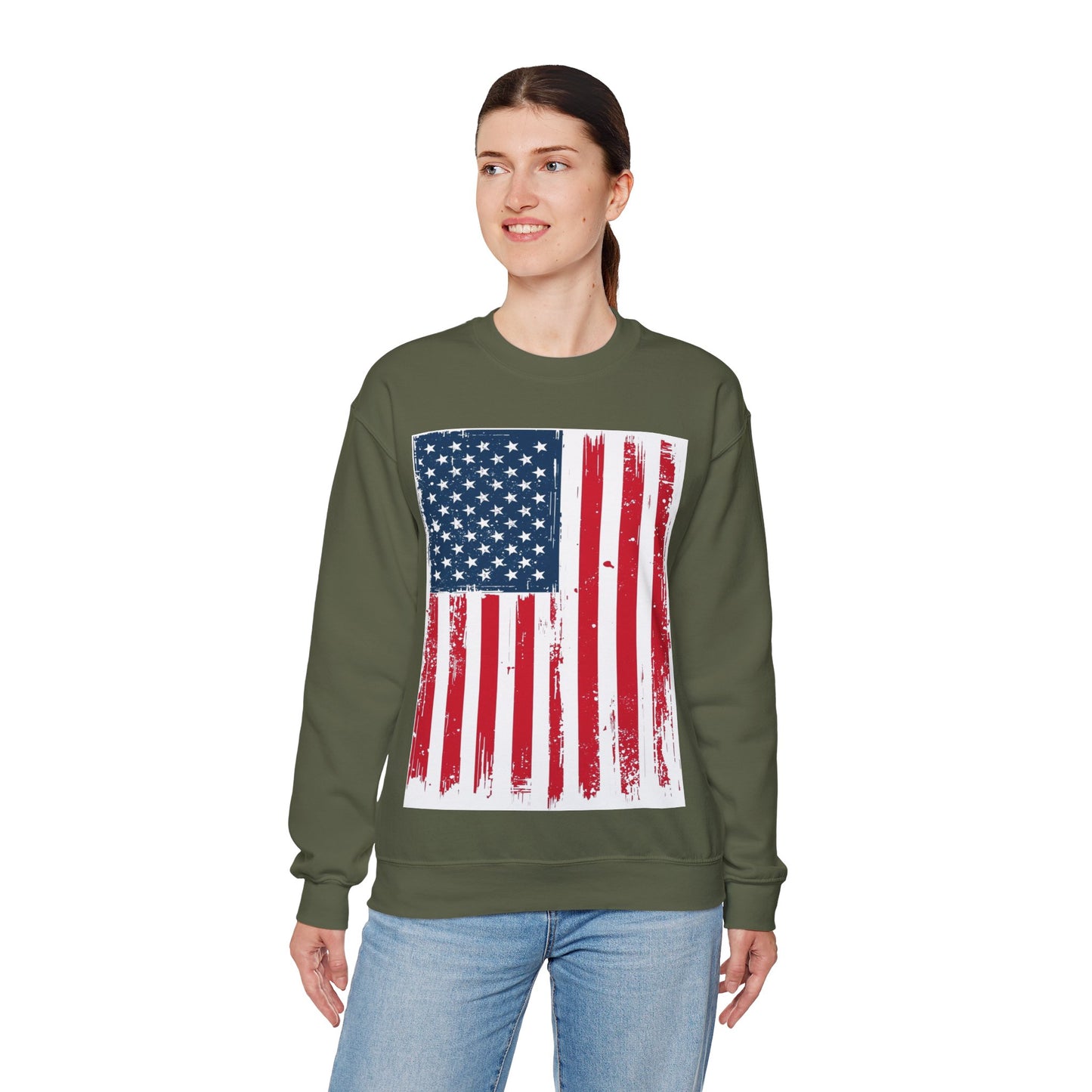 USA Flag Unisex Heavy Blend™ Crewneck Sweatshirt