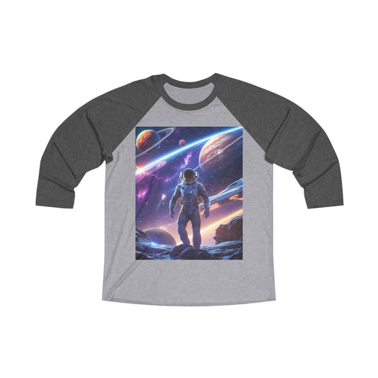 Cosmic Adventure Unisex Raglan Tee | Space Themed Shirt, Astronaut Gift, Sci-Fi Apparel