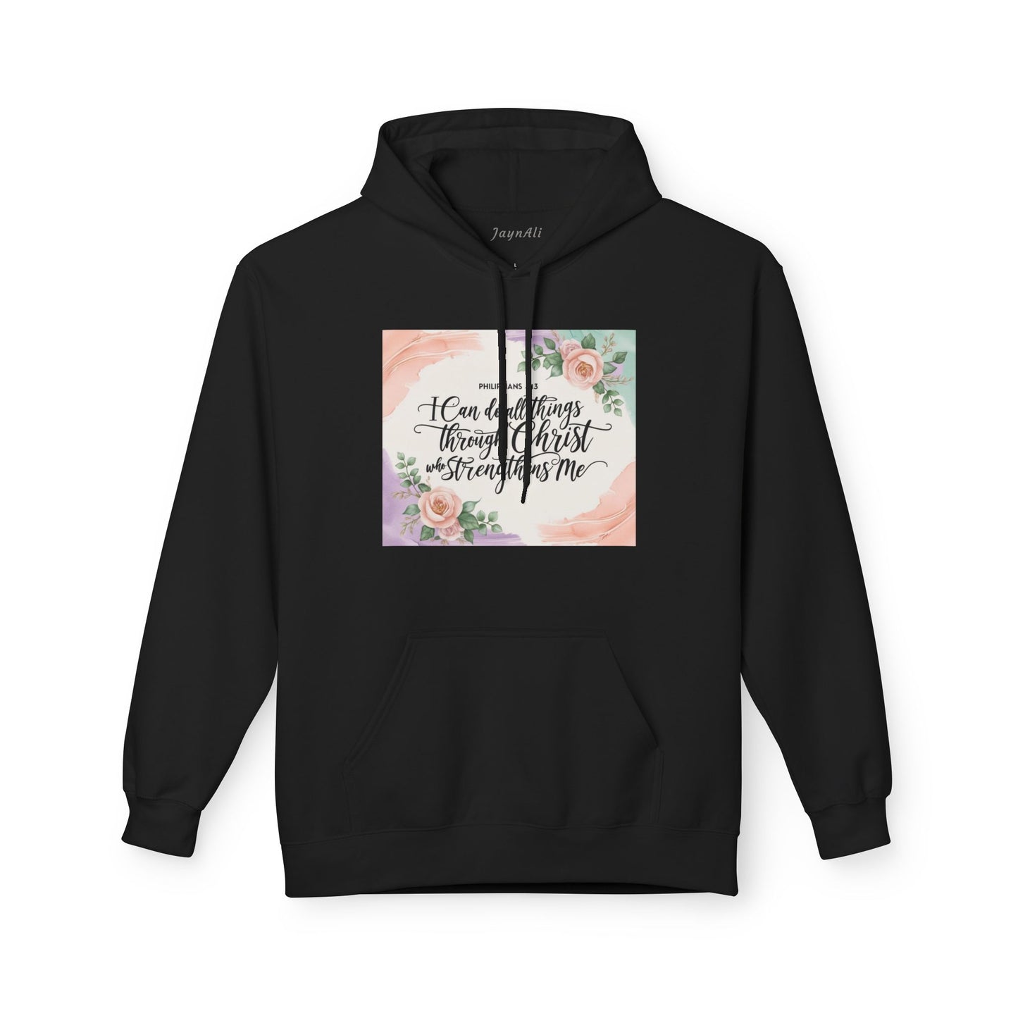 Inspirational Floral Fleece Hoodie – Cozy Motivational Gift