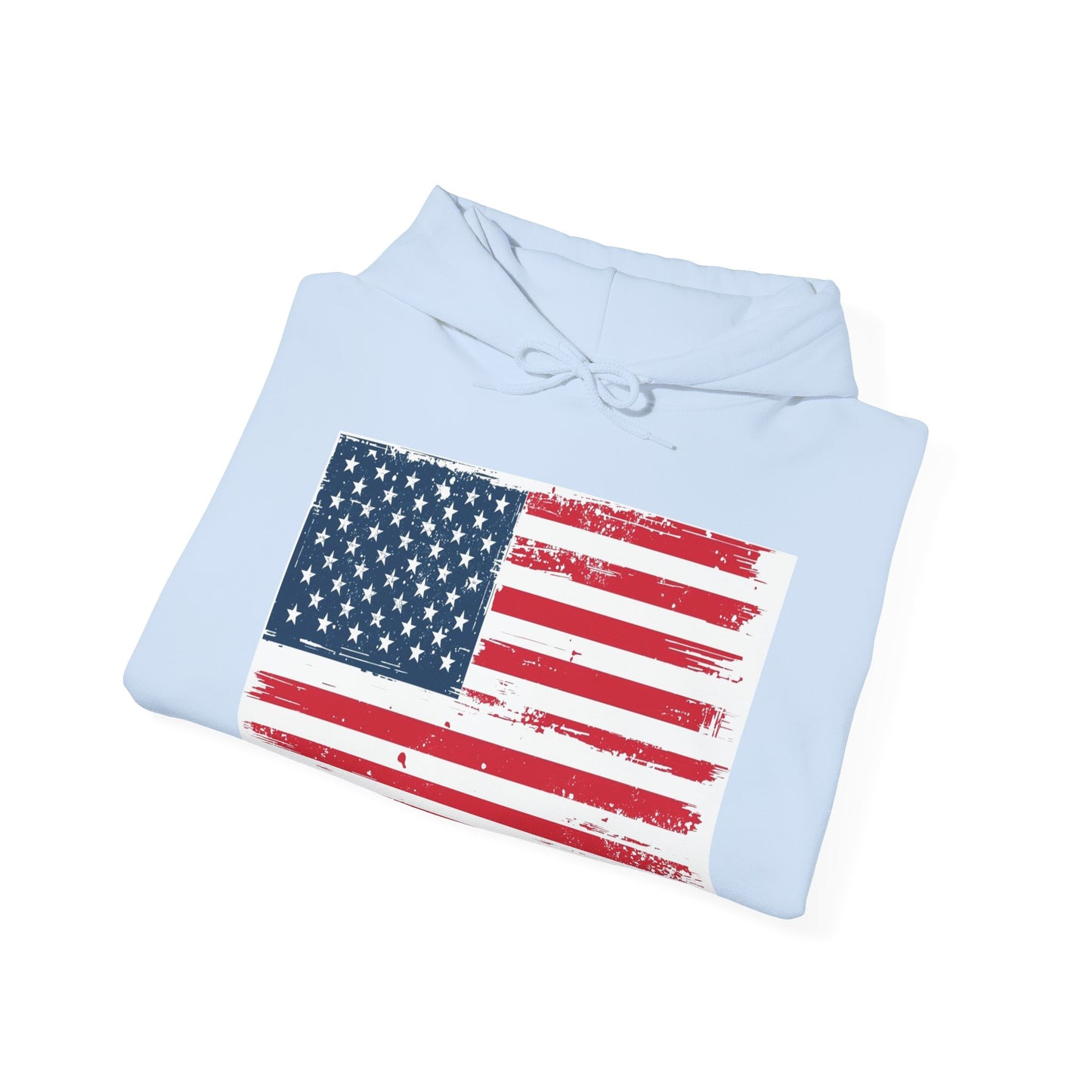 Vintage American Flag Hoodie, Unisex Sweatshirt for Independence Day, Patriotic Gift, Cozy Outerwear, 4th of July Celebration