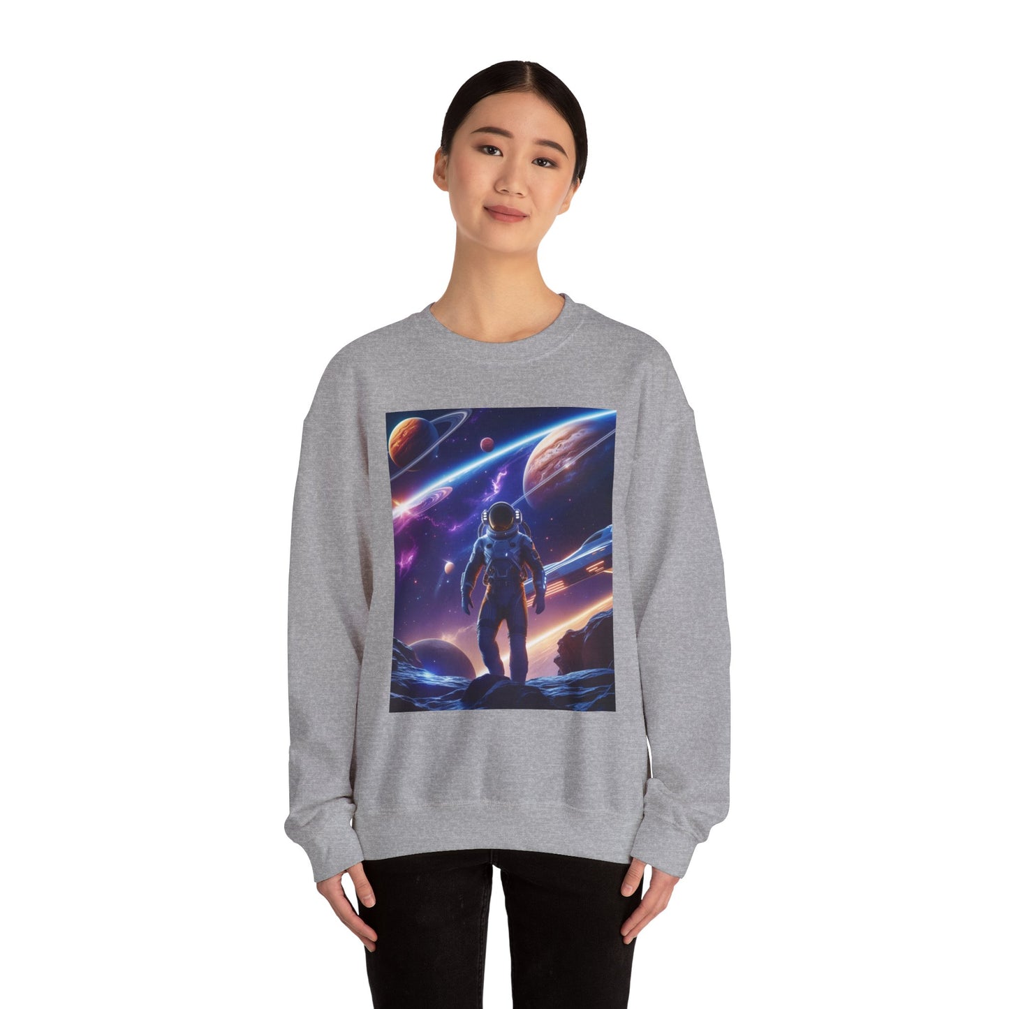 Cosmic Explorer Crewneck Sweatshirt - Space Design, Gift for Astronomy Lovers