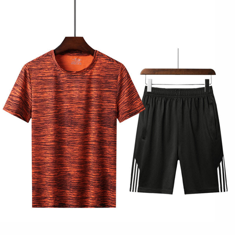 Men’s Summer Fitness Set – Quick-Dry T-Shirt & Shorts Running Suit