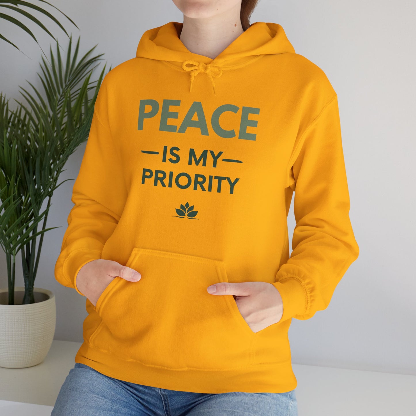 Peace Is My Priority Unisex Heavy Blend Hoodie — Mindful Comfort Sweatshirt
