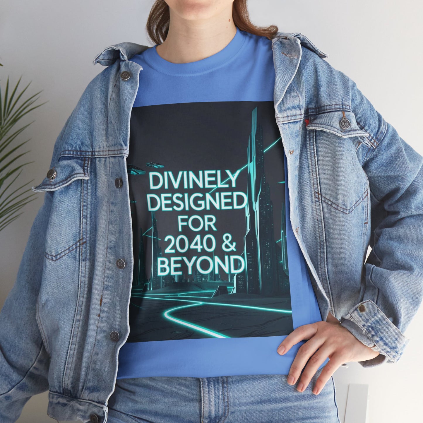 Futuristic Urban Tee for Tech Lovers - Unisex Heavy Cotton