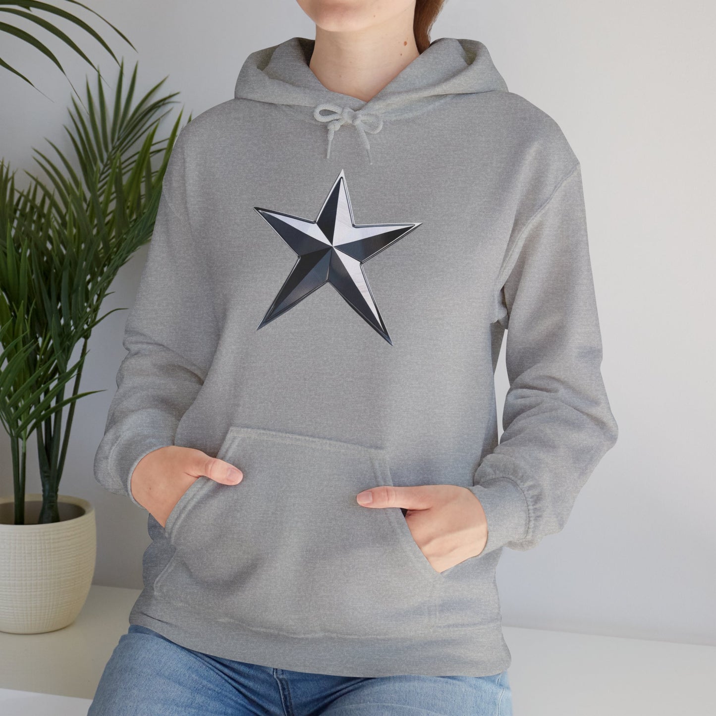 Stylish Star Hoodie | Unisex Heavy Blend Sweatshirt, Everyday Comfort, Casual Outfit, Gift for Her, Him, Birthdays