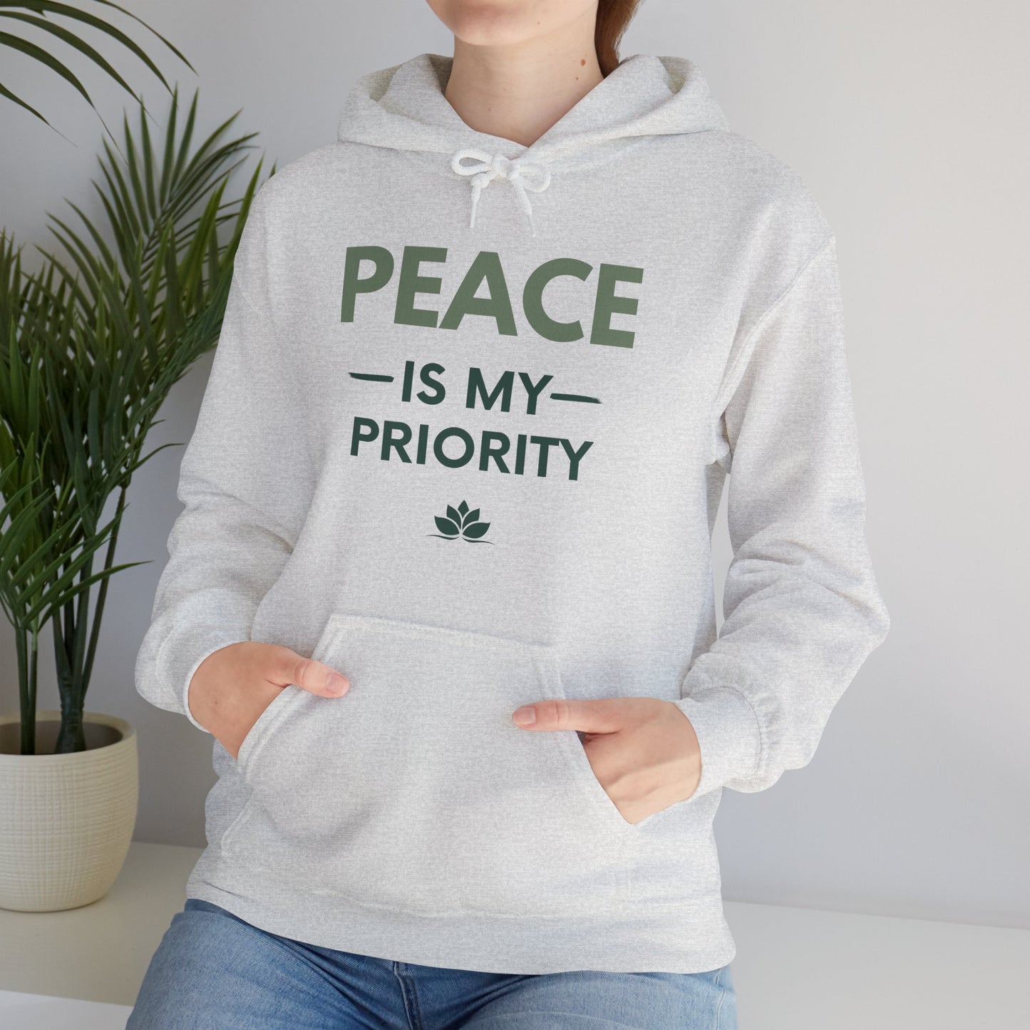 Peace Is My Priority Unisex Heavy Blend Hoodie — Mindful Comfort Sweatshirt