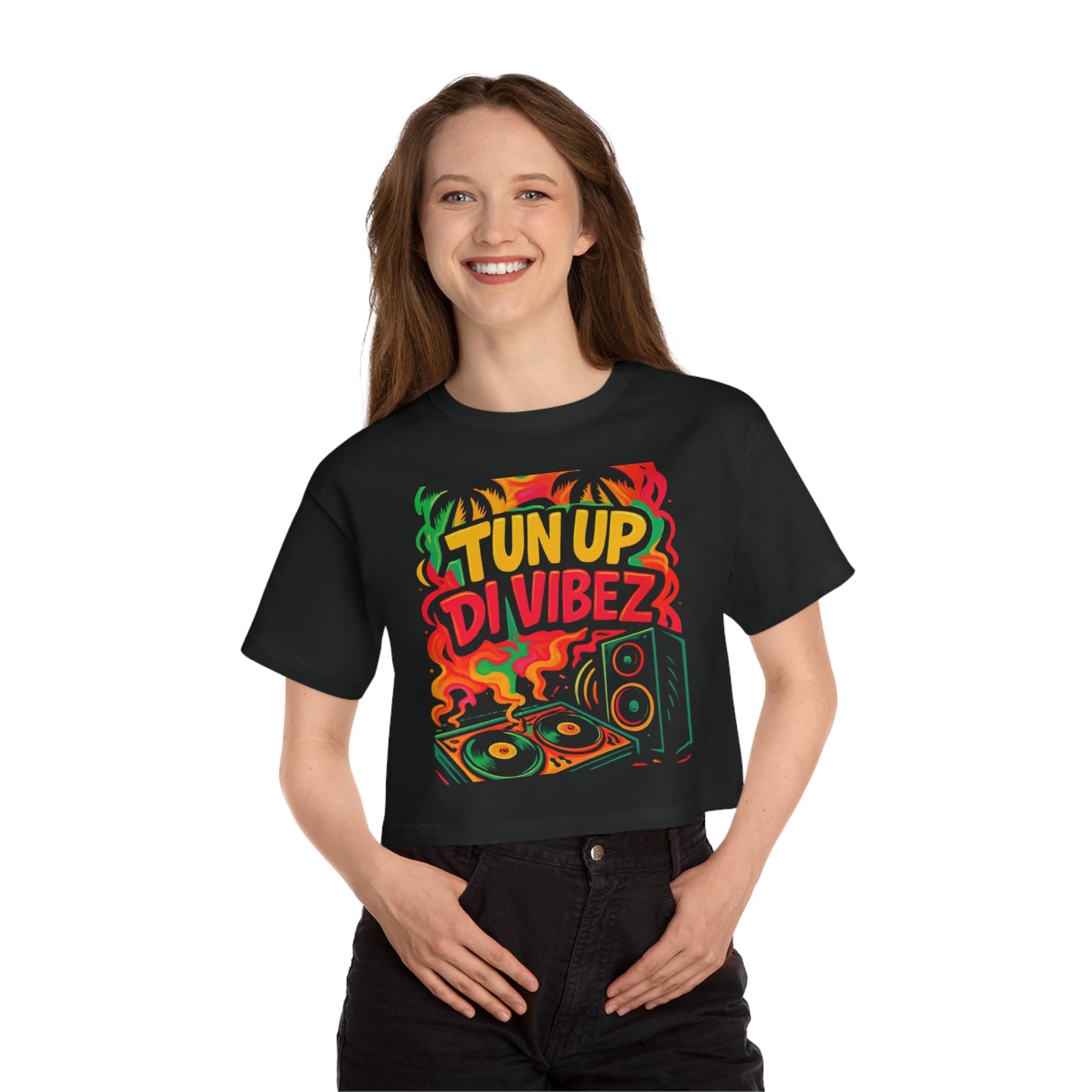 Tun Up Di Vibes Cropped T-Shirt — Women’s Champion Heritage Crop
