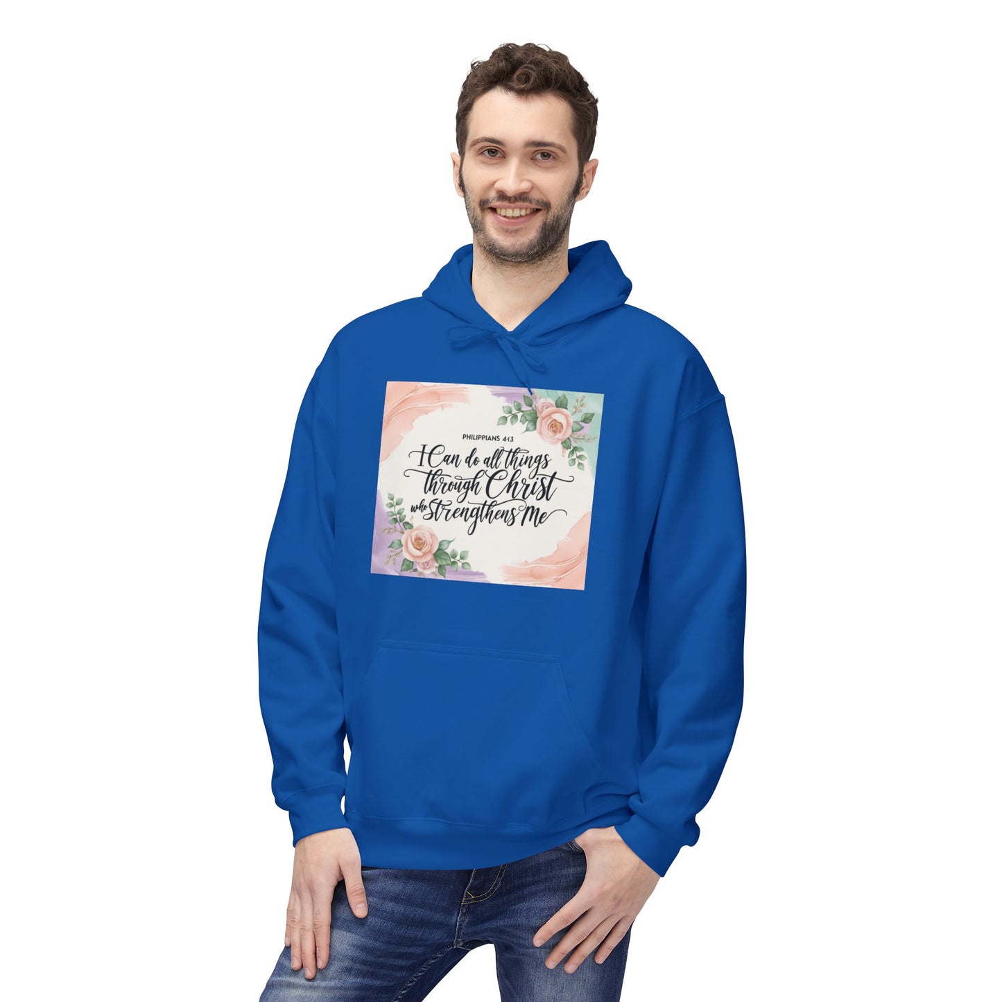 Inspirational Floral Fleece Hoodie – Cozy Motivational Gift