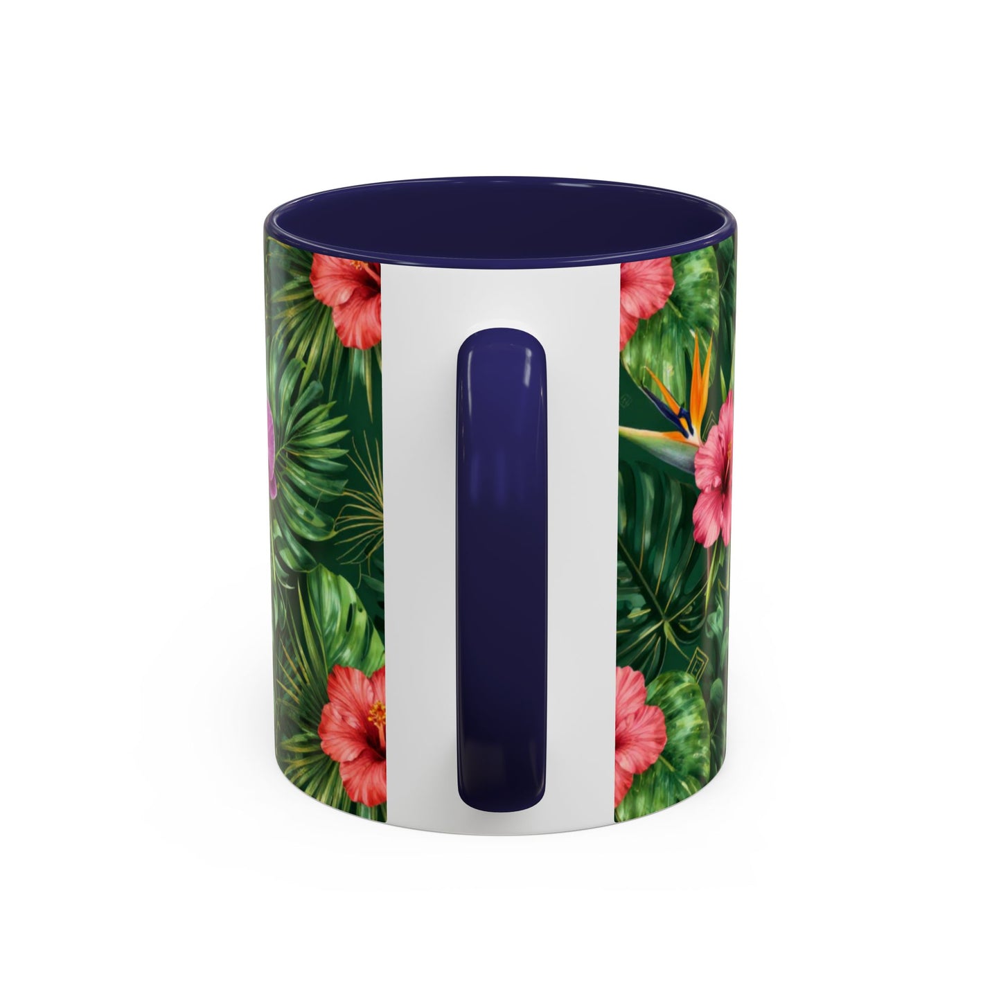 Tropical Floral Coffee Mug — Orchid & Hibiscus Accent 11/15oz