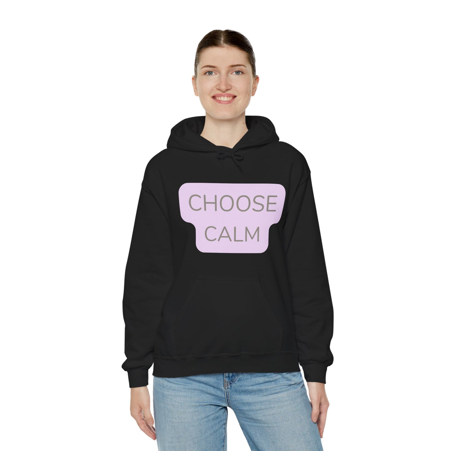 Hoodie Unisex Heavy Blend — "Choose Calm" Pastel Minimalist Relaxation Pullover