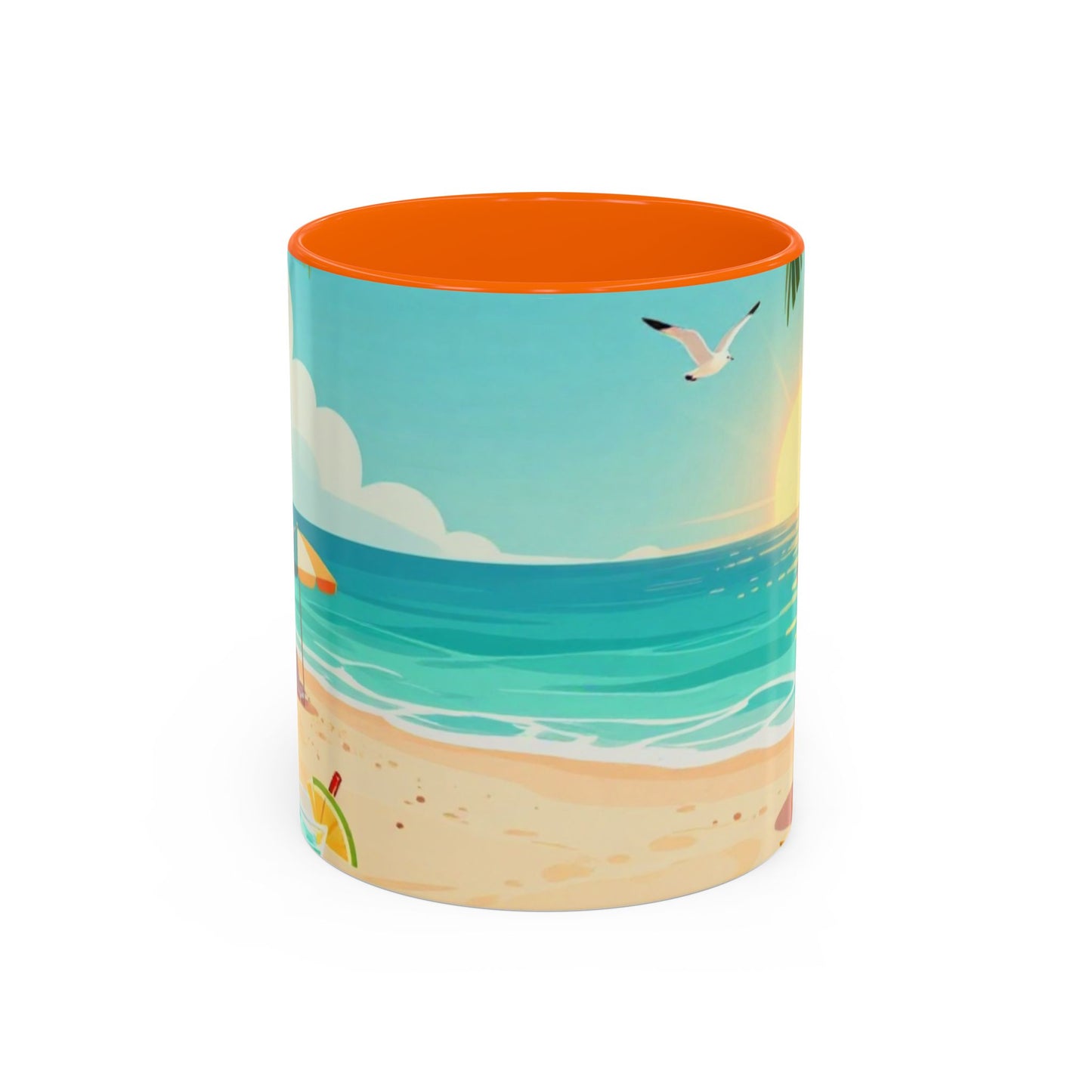 Beach Sunrise Coffee Mug — Tropical Ocean Scene Accent Mug (11/15oz)