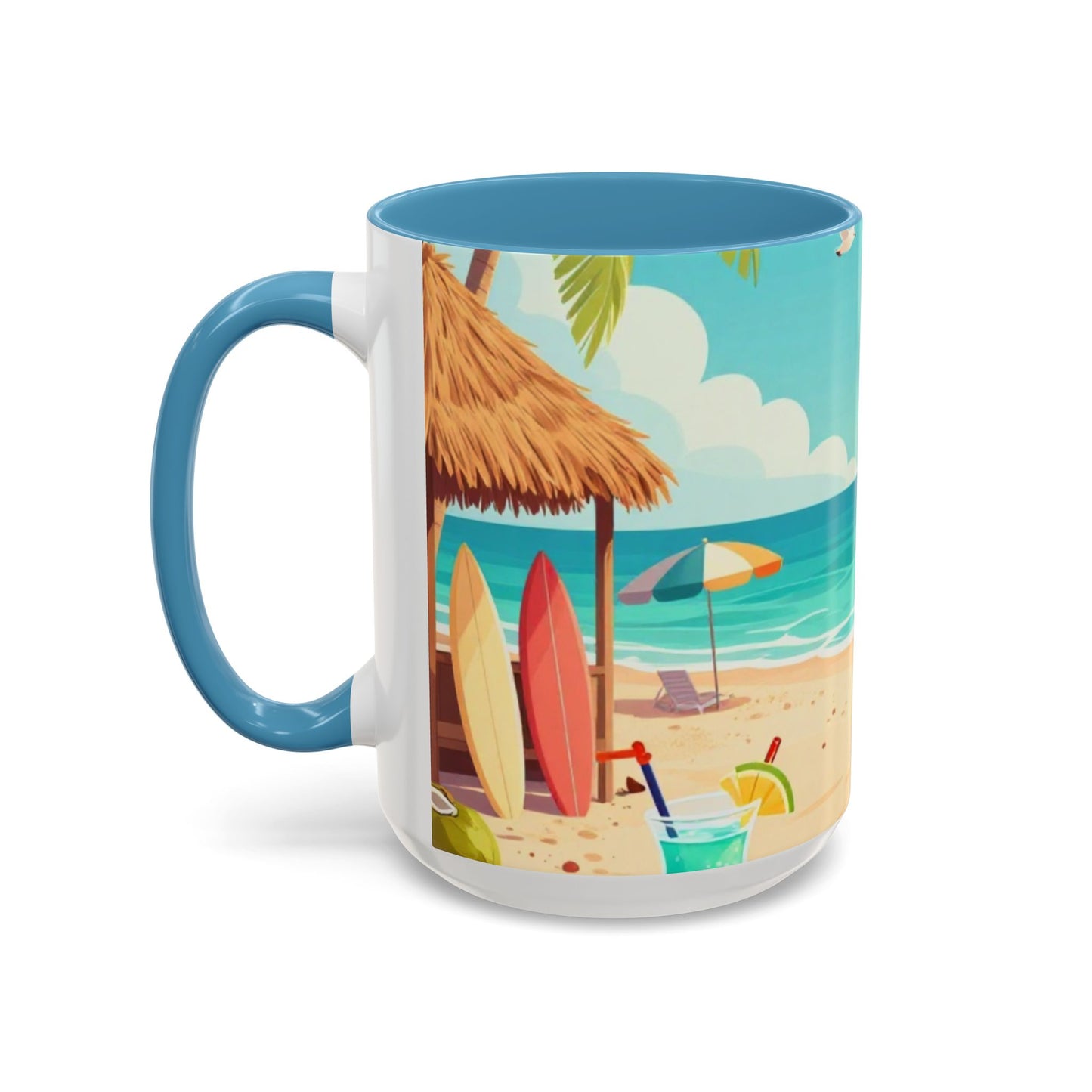 Beach Sunrise Coffee Mug — Tropical Ocean Scene Accent Mug (11/15oz)