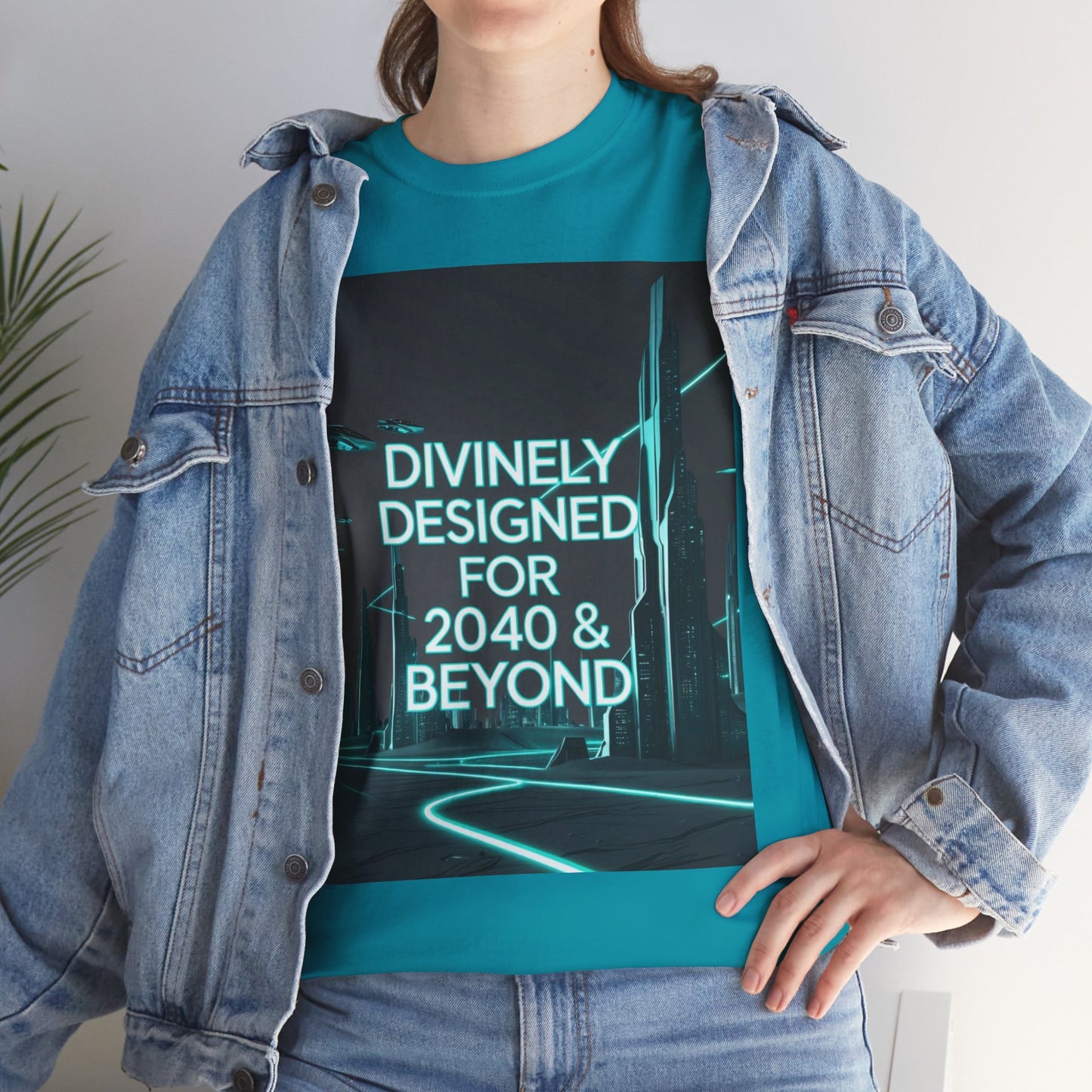 Futuristic Urban Tee for Tech Lovers - Unisex Heavy Cotton