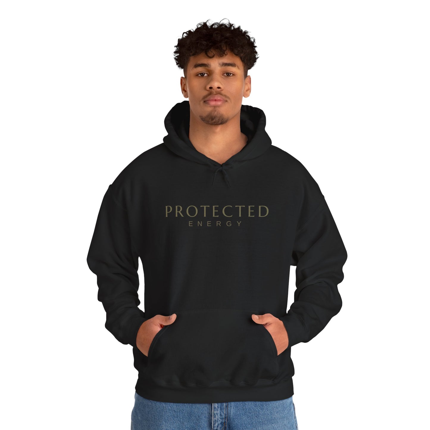 Protected Energy Unisex Heavy Blend Hoodie — Minimal Spiritual Wellness Hooded Sweatshirt