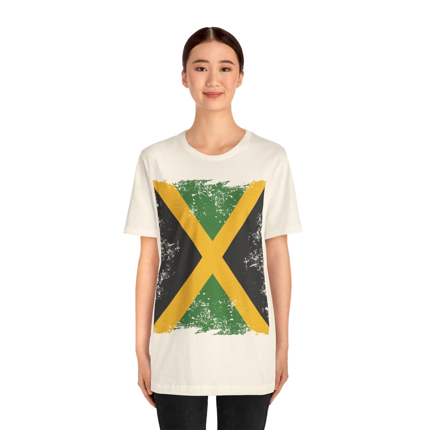 Jamaican Flag Short Sleeve Tee, Unisex Graphic Tee, Casual Wear, Festival Shirt, Gift for Music Lovers, Summer Vibes