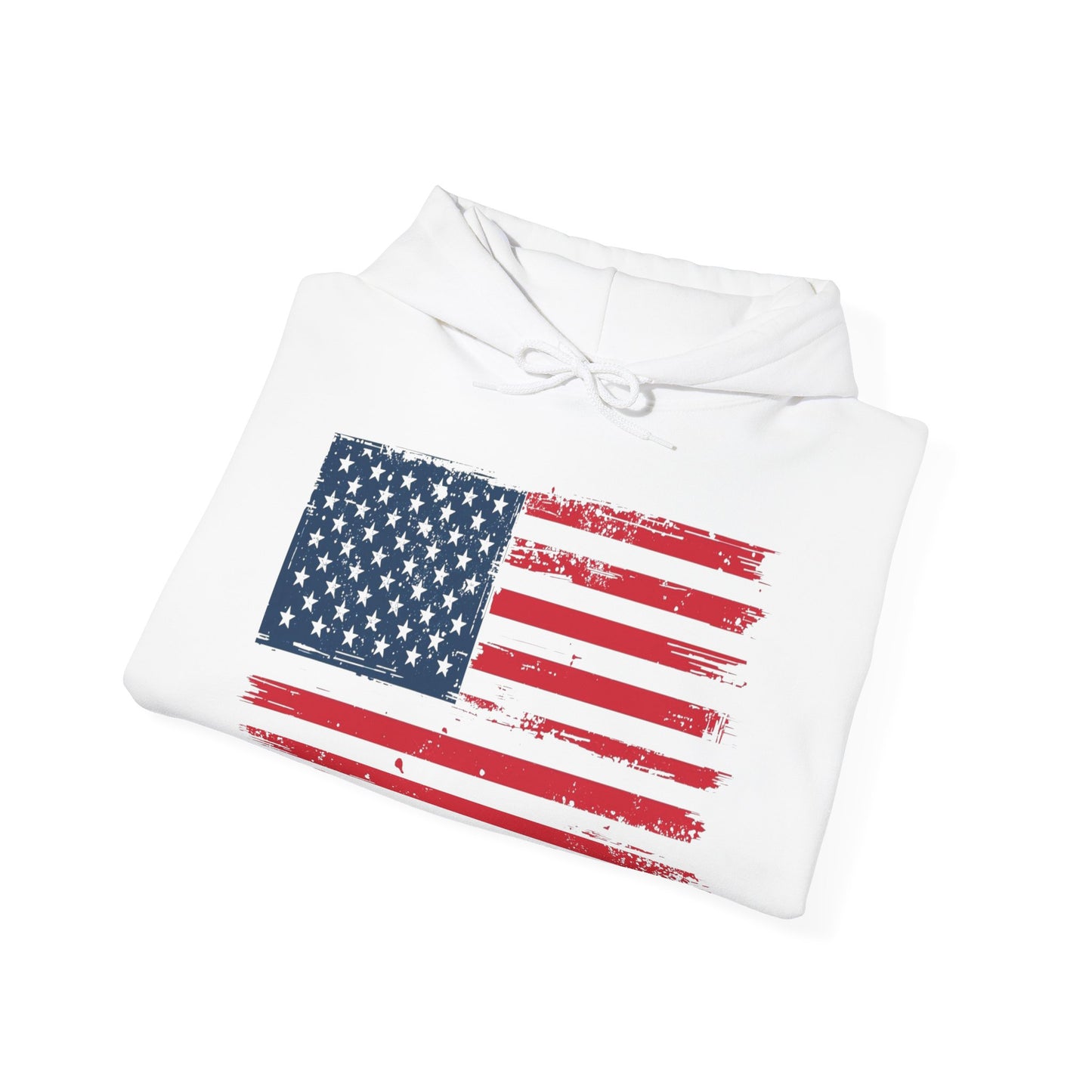 Vintage American Flag Hoodie, Unisex Sweatshirt for Independence Day, Patriotic Gift, Cozy Outerwear, 4th of July Celebration