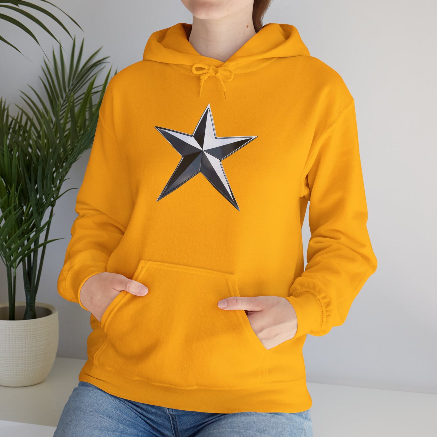 Stylish Star Hoodie | Unisex Heavy Blend Sweatshirt, Everyday Comfort, Casual Outfit, Gift for Her, Him, Birthdays