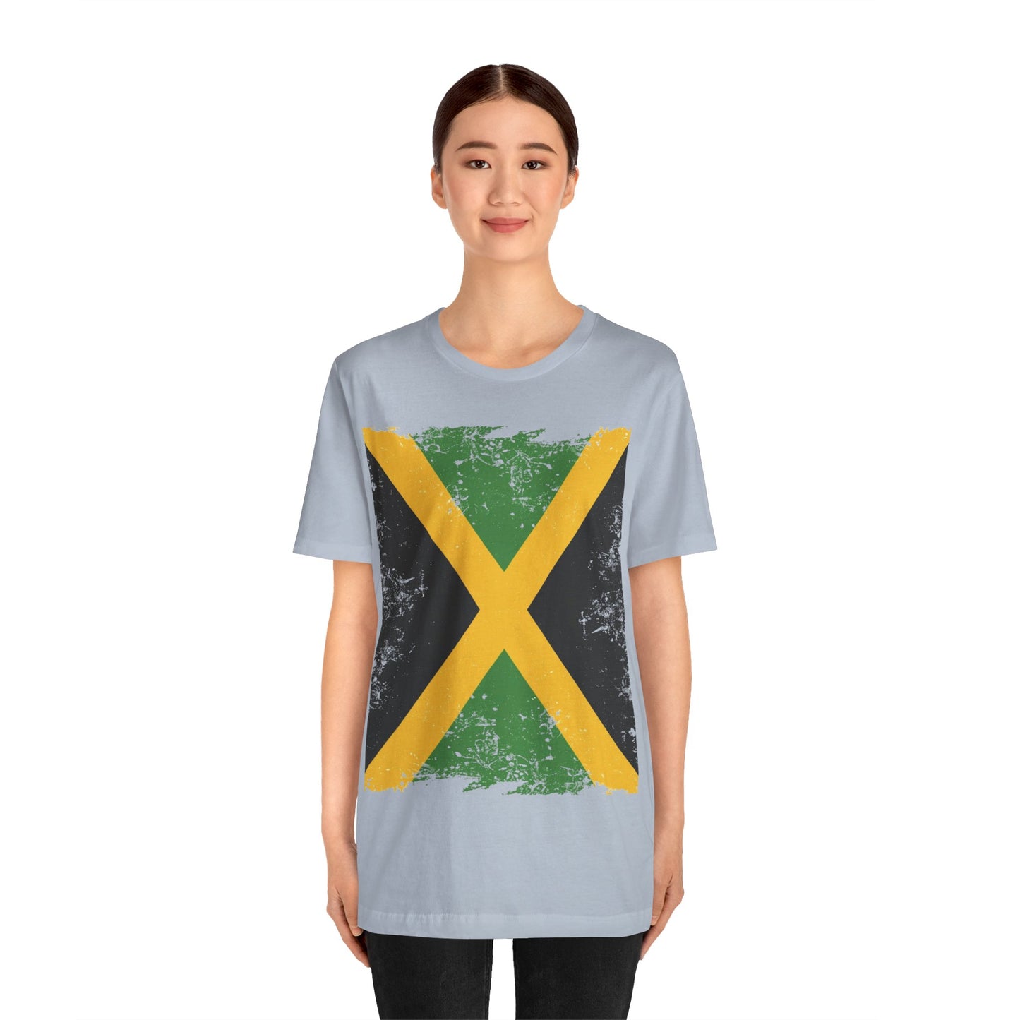 Jamaican Flag Short Sleeve Tee, Unisex Graphic Tee, Casual Wear, Festival Shirt, Gift for Music Lovers, Summer Vibes
